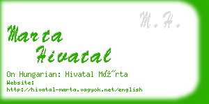marta hivatal business card